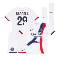 Paris Saint-Germain Bradley Barcola #29 Fußballbekleidung Auswärtstrikot Kinder 2024-25 Kurzarm (+ kurze hosen)